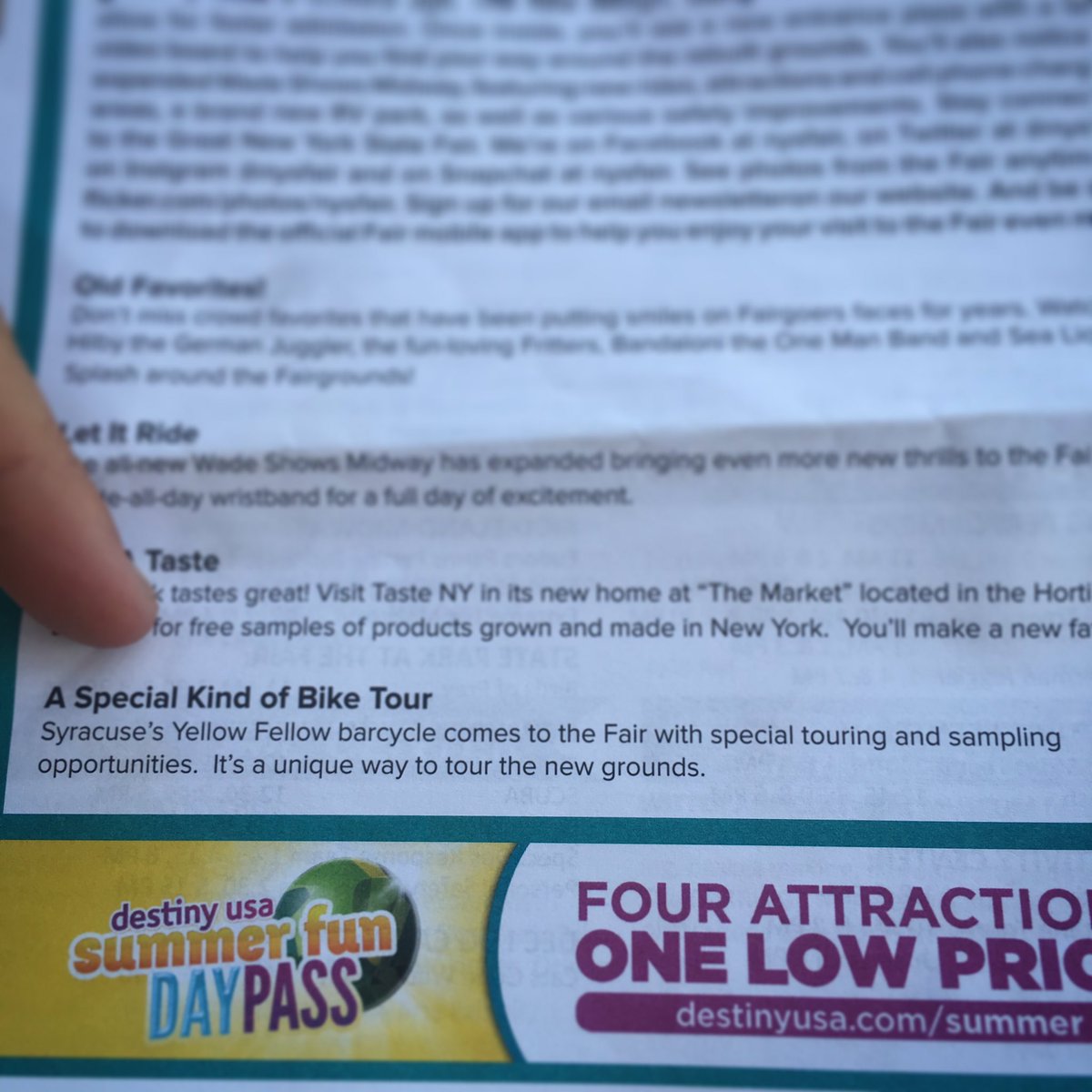 That time that the FAIR features you on daily cal available at each gate &amp; calls you "A Special Kind of Bike Tour"