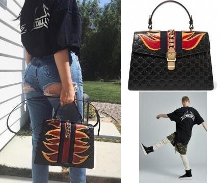 Star Style on X: Kylie Jenner wearing Gucci Sylvie Embossed Tote Bag and  Fear of God by Jerry Lorenzo Colle…    / X