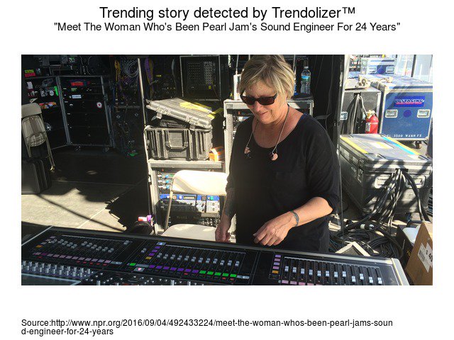 Trendolizer's tweet photo. Meet The Woman Who's Been Pearl Jam's #SoundEngineer For 24 Years #KarrieKeyes https://t.co/JpaDN8fhB1 https://t.co/sZ0q3fAMEN