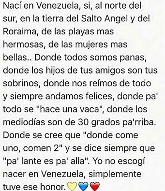 Estefanyluiss's tweet photo. Yo no elegí ser Venezolana simplemente tuve suerte💞🇻🇪 https://t.co/sntwzZY7rE