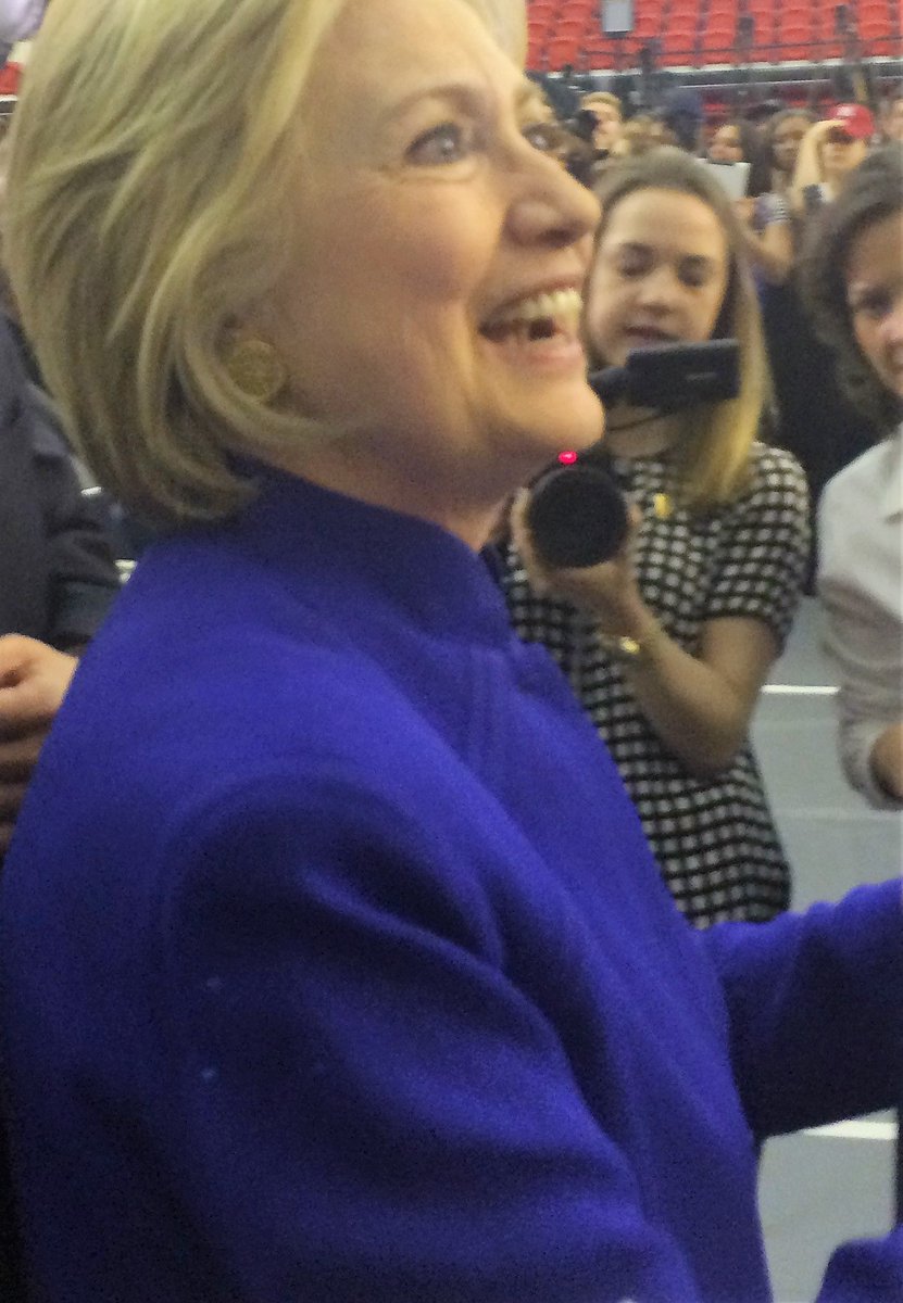 When you speak to @HillaryClinton she HEARS you. And oh, that sense of humor! #ImWithher #ShesWithUs #SheWinsWeWin