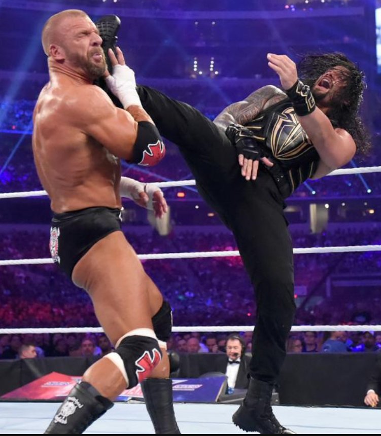SHIELDSECTION's tweet photo. Super kick to HHH #RomanEmpire #500PWI #1 #BestInTheWorld @WWERomanReigns https://t.co/p09RW4AzWp