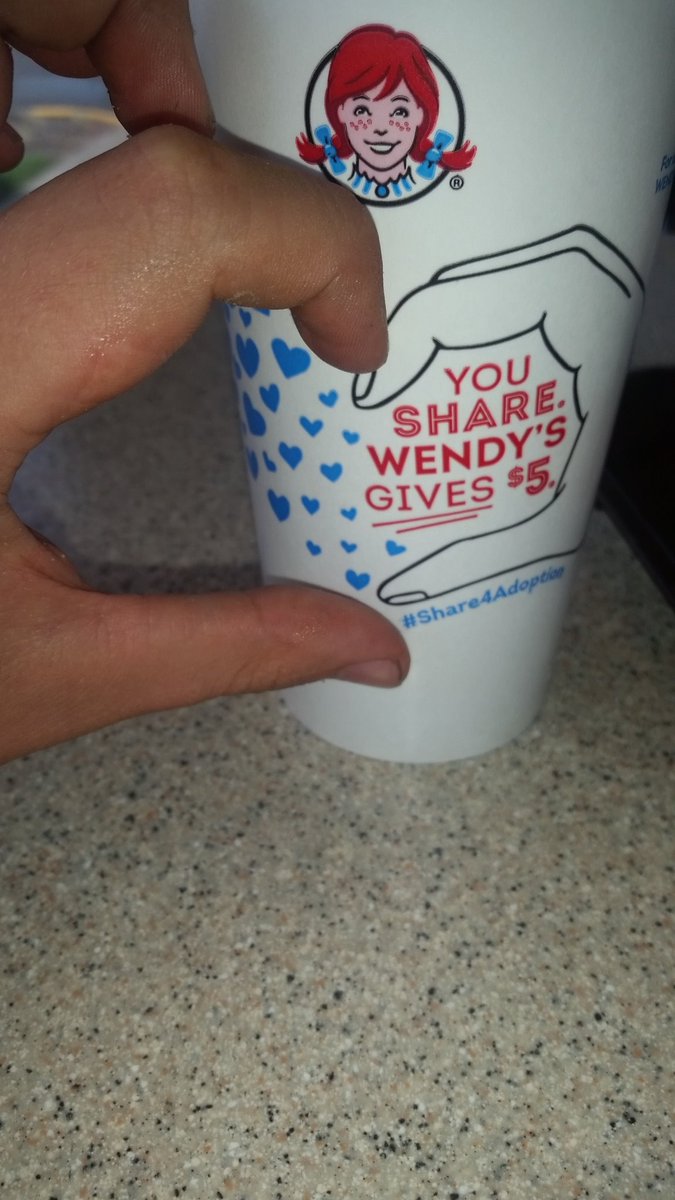 rademacher_eric's tweet photo. #Share4Adoption Keep it up, Wendy's. 50c frosty, $5 gift for adoption, priceless change. https://t.co/72B3DKWn6N