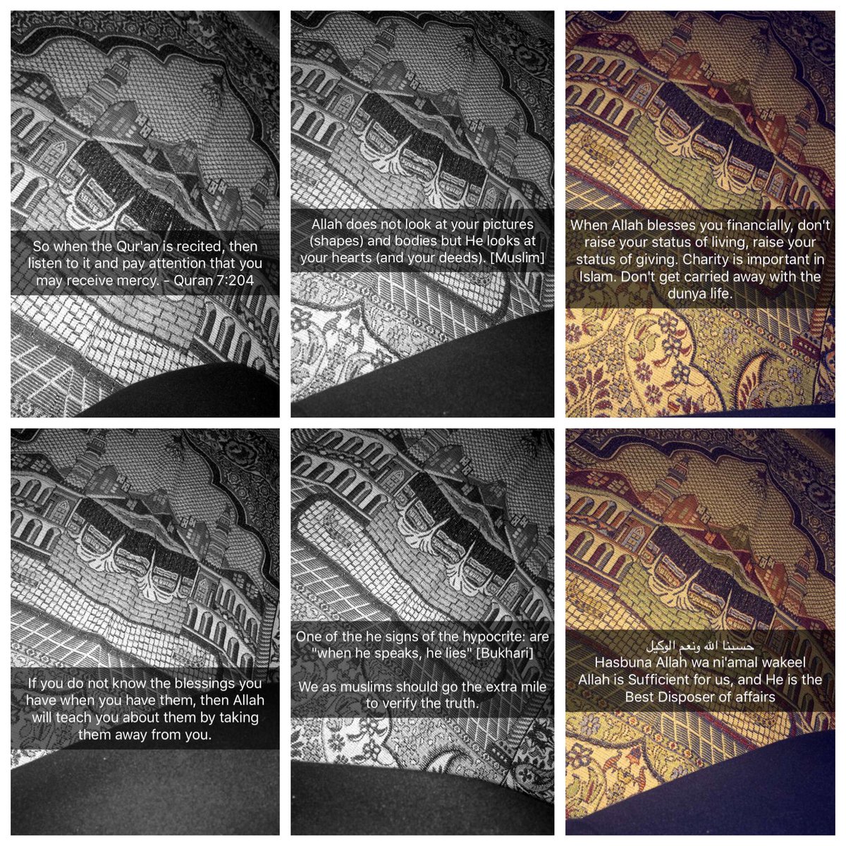 Snapchat: studentofdeen
• Spoken Words
• Qu'ran Recitations
• Duas
• Topics; Relationships, Music etc
• Reminders