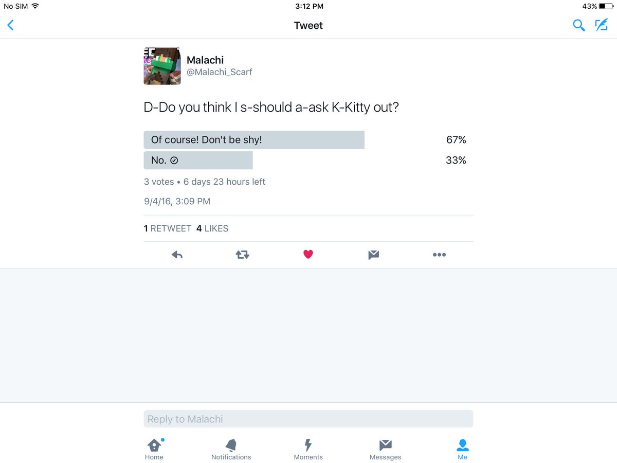 LevinMCD's tweet image. *Looks at Malachi's Twitter account, sees this poll, votes no cause I don't like Kitty.*

NOPE NOPE NOPE NOPE NOPE!!