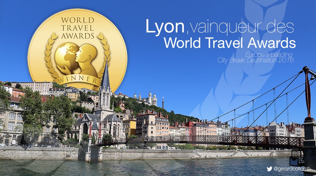 gerardcollomb's tweet image. 🏆 #Lyon vient d'être élue meilleure destination européenne aux World Travel Awards ! Merci pour votre mobilisation !