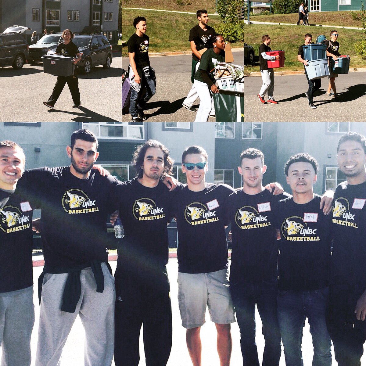 Shoutout to all our student-athletes for helping with UNBC Res Move-In! @TyrellLaing #GoTWolves