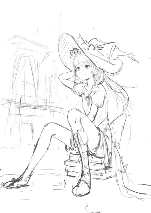どれだけ画力が上がったか見る為に魔理沙を描いてみる
ラフ 