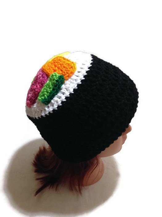 #SushiHat #SushiRoll Beanie #Kawaii #Sushi #Hat by AddSomeStitches etsy.me/1SbdA1o #EpicOnEtsy #food