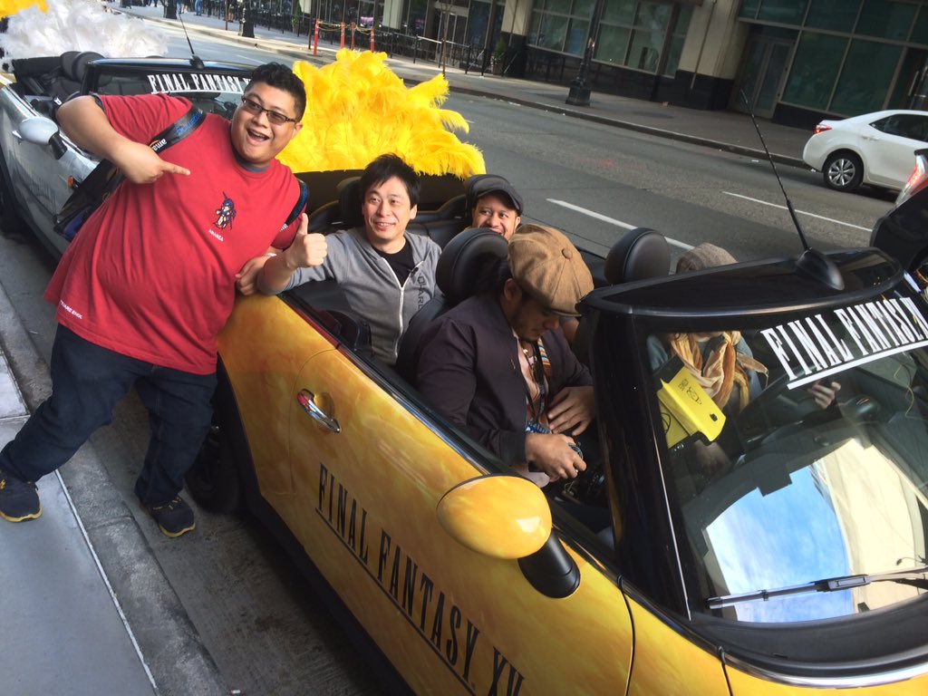 FFXVEN's tweet photo. Cosplayers, come by for photos w/ Cindy &amp; the #UberXV cars at 4:30pm! If you wanna take a snap with Cindy, come by! https://t.co/rTT1HqOjGS