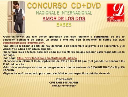 Concurso bases y fan page RT suerte a todos facebook.com/Bustamante-M%C…