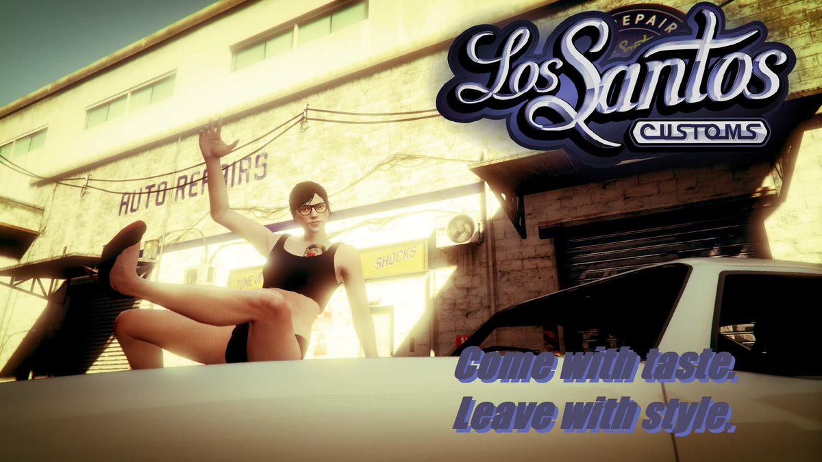ValHallaGTA's tweet photo. I worked with @ParsoGTAV to do an advertisement for @LSCustomsGTA! these advertisements are so exciting to model for https://t.co/05eLGzcUzm