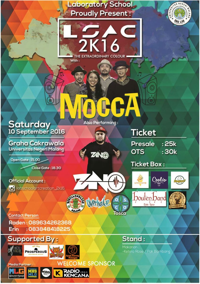 #MoccaShow Malang | 10 OKT 2016 | LAB SCHOOL ART CREATION 2016 | Graha Cakrawala - Malang | cc: <a href="/SFMalangID/">SFMalangID</a>