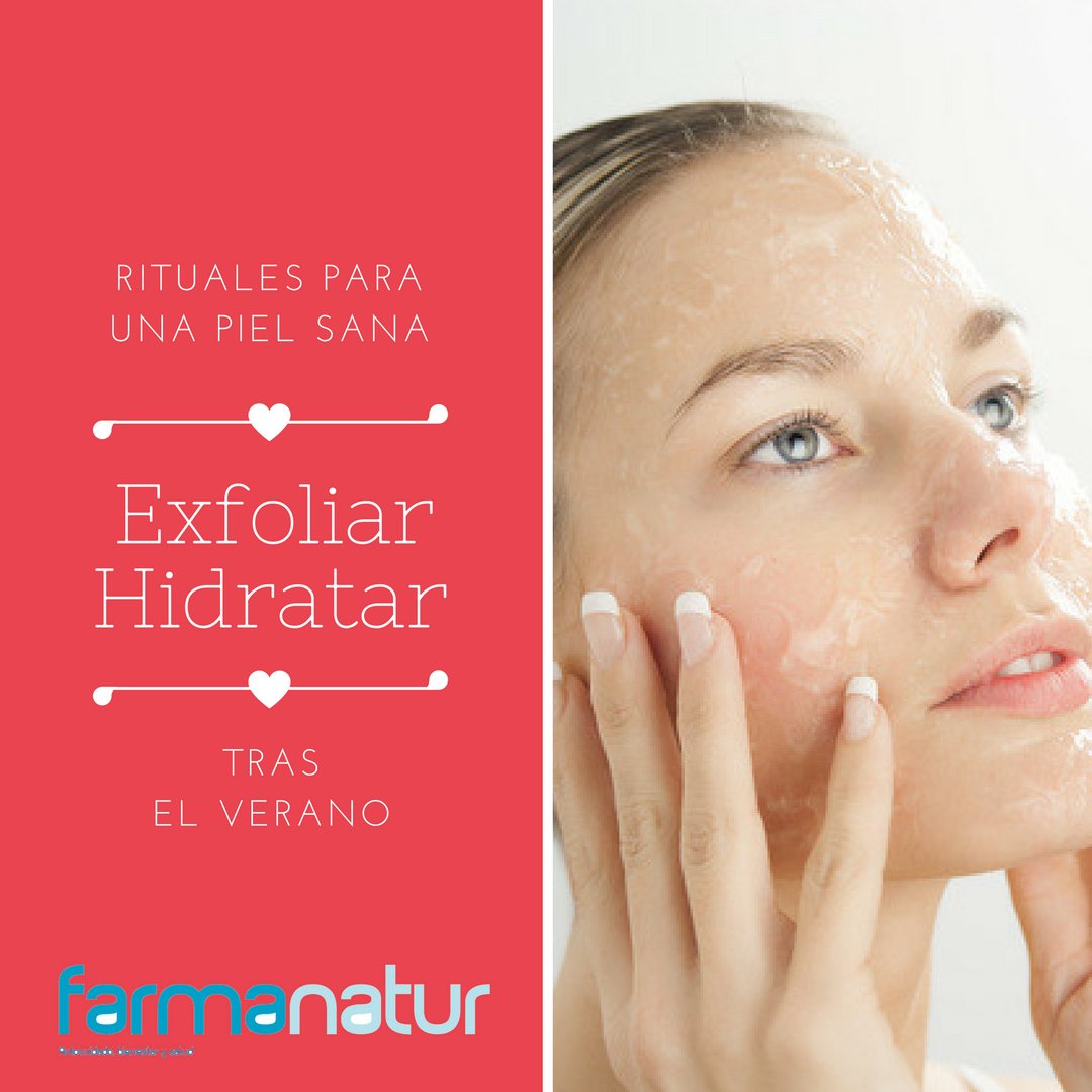farmanatur's tweet image. Cuidados de la piel tras el verano: #exfoliar para eliminar impurezas e #hidratar. #farmacias #cuidadosdelapiel