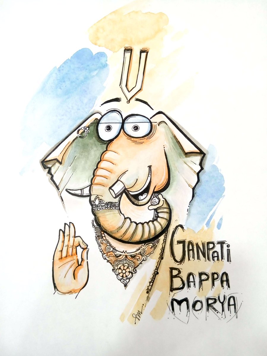 Happy #GaneshChaturthi everyone. #artwork created by our Director of Art @artsundar. #sketch #handdrawn #Ganpati