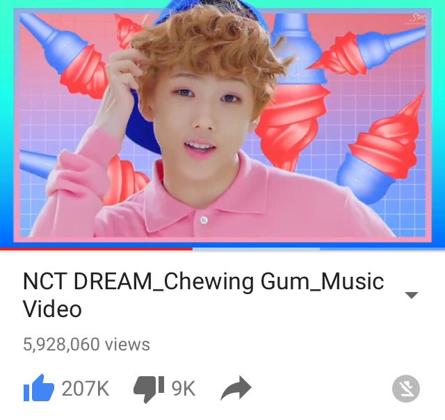 jisung_th's tweet photo. [MV] 5.9M กับยอดวิวเพลง #ChewingGum ของเด็กๆ #NCT_DREAM อีกนิดเดียวจะ6Mแล้วค่ะมาช่วยกันเถอะ💕🎉 https://t.co/yh3MAn7lOO