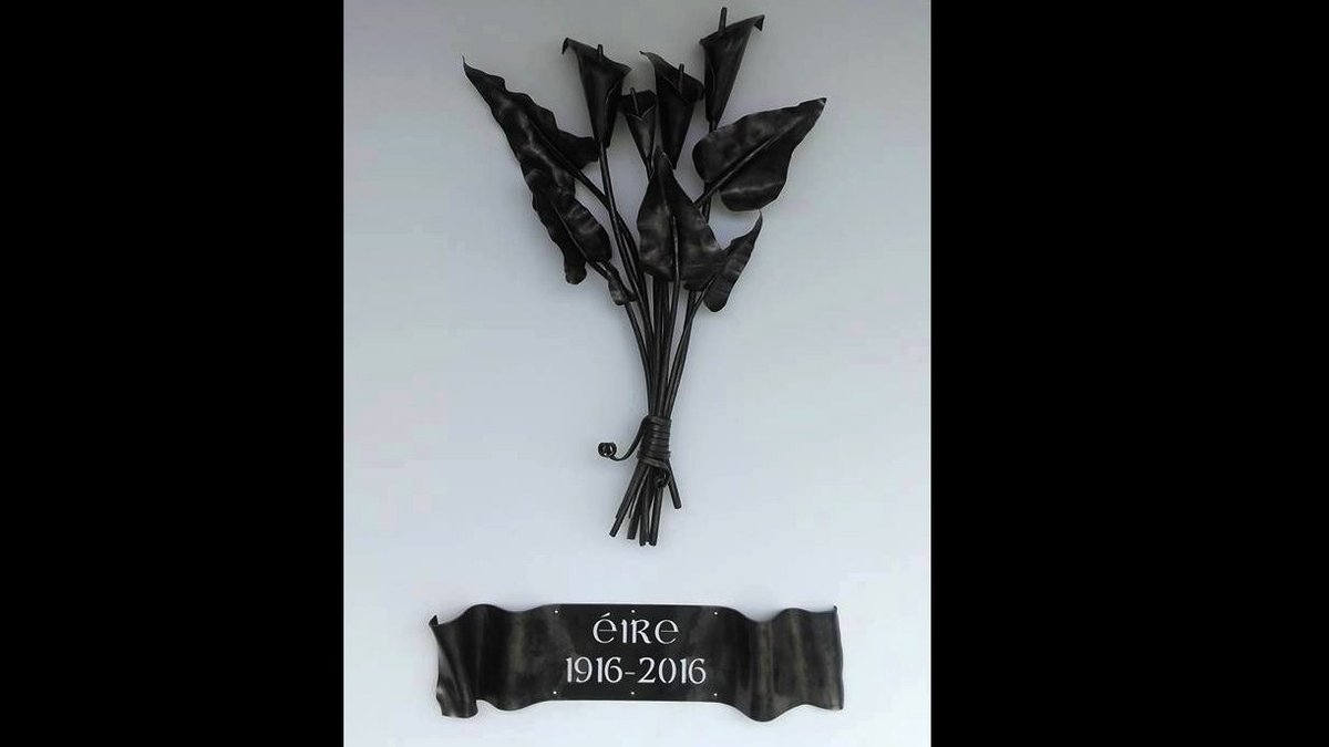 ireland2016's tweet image. #Limerick artist blacksmith Eric O’Neill’s sculpture commemorates 1916 #CappamoreLibrary @LimerickCouncil