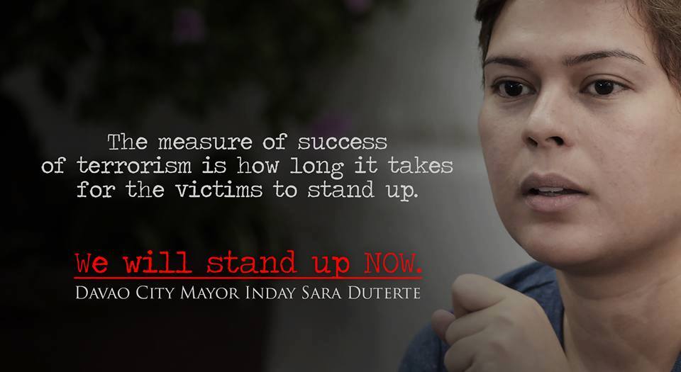 kikopangilinan's tweet photo. We are one with Davao. Our prayers go to the victims of the bombing, their families and the Davaoeños. https://t.co/Xo6sFXSlWX