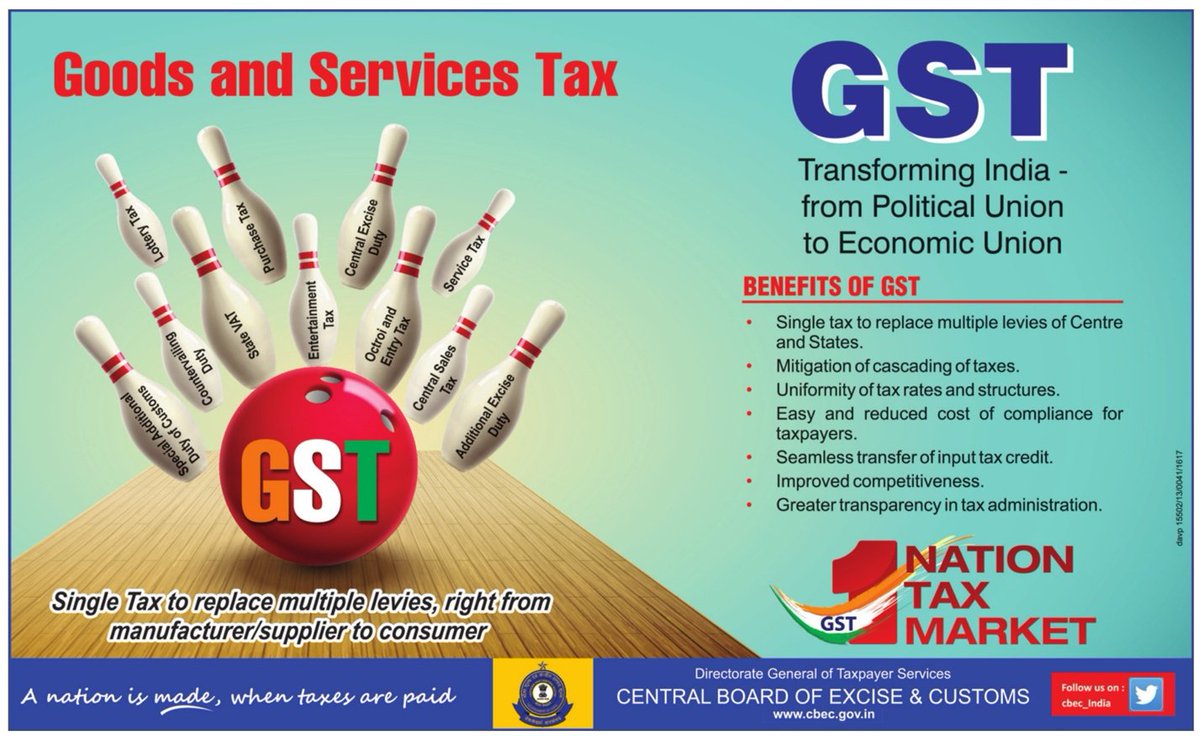 Mygovindia One Nation One Tax One Market Gst Transformingindia From Political Union To Economic Union