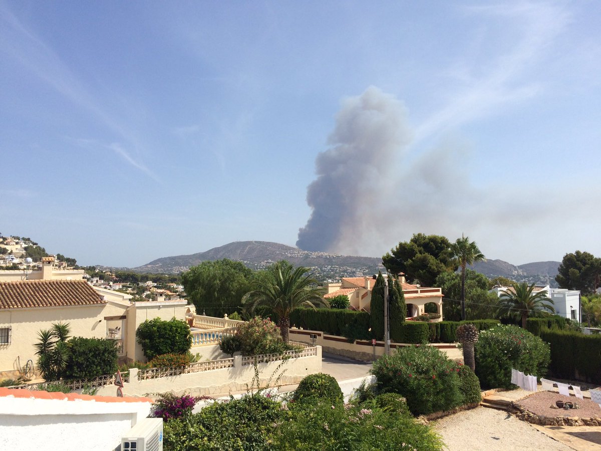 Javea, Xabia, Just when you thought their was some control of the fire. Picture taken from Moraira.