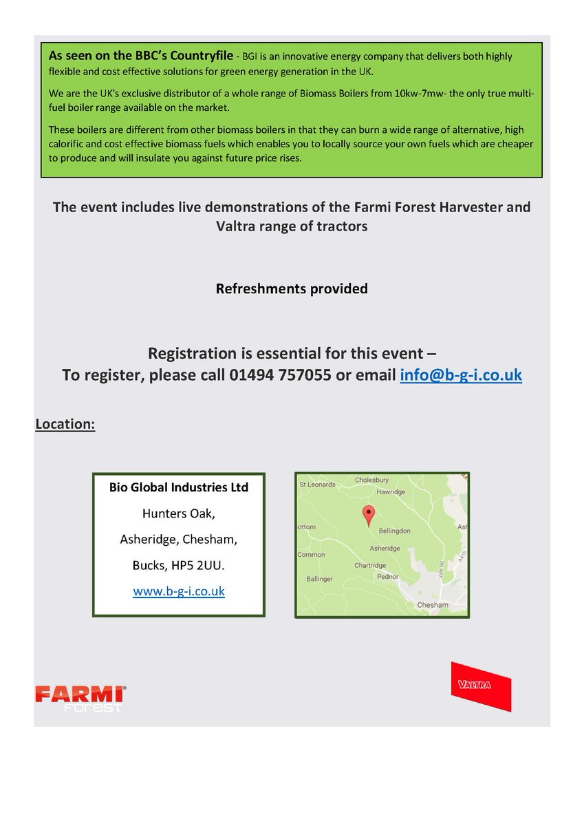 BGIBiomass's tweet image. #Farmers want to find out how to utilize #sustainableenergy. Come to our Farm Diversification Event on 5th October