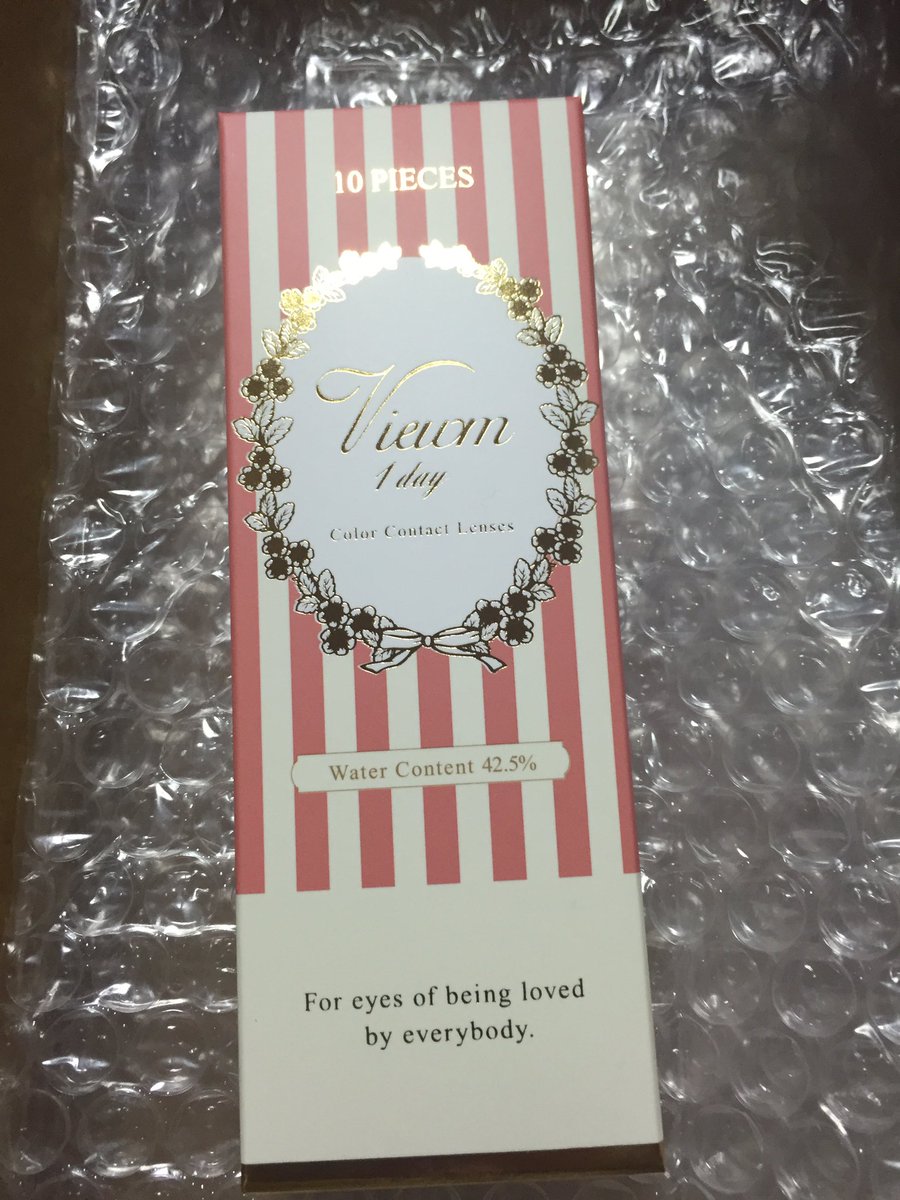 Hibiki 千晃プロデュースのカラコン届いた ˊᗜˋ パッケージ可愛いし つけるの楽しみ Viewm1day 伊藤千晃 カラコン チャームブラウン