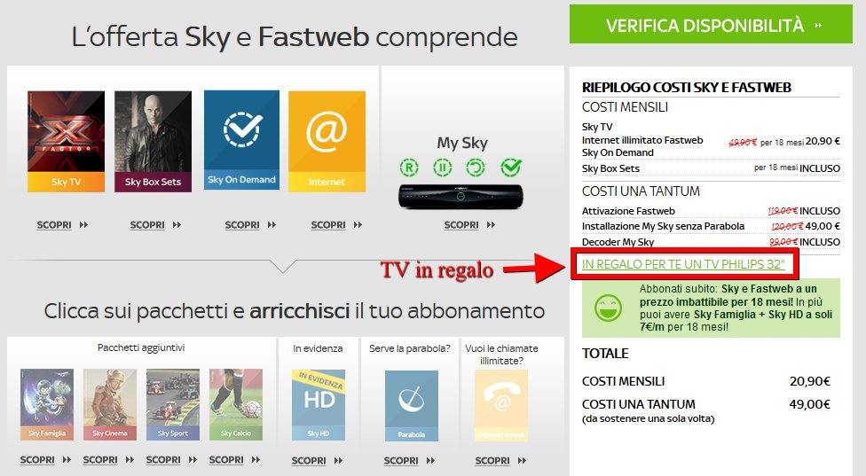 PromozioniSky's tweet photo. Nuova #Offerta #SkyItalia + #Fastweb a chi si abbona #online. TV 32" #Philips #Gratis qui: https://t.co/McjdYsa4Pj https://t.co/mgLpaph99O