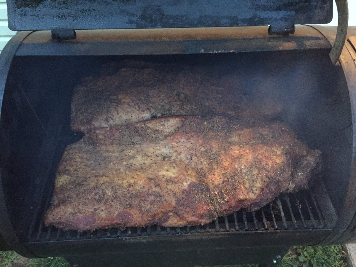 Smoking brisket for our 7th street north west block party tonight #portageonpurpose