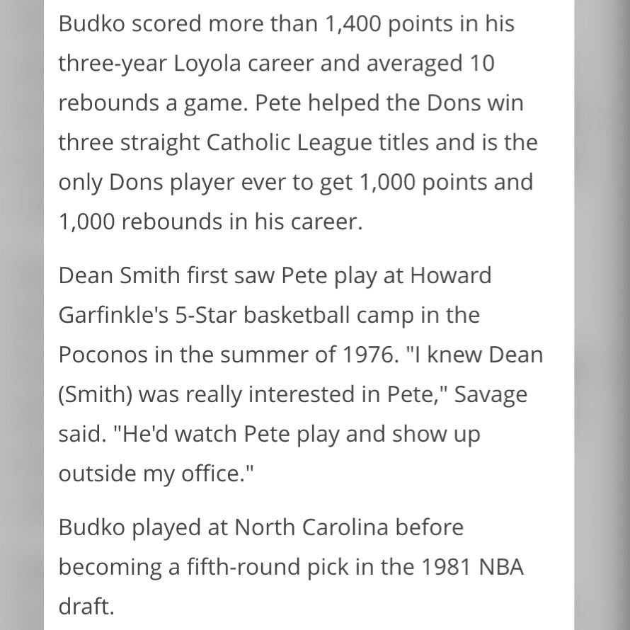 BmoreCatholicLeague (@bcl_basketball) on Twitter photo <a href="/mcdonalds_aa/">McDs All-Americans</a> From <a href="/BCL_Basketball/">BmoreCatholicLeague</a> since 1977...
Pete Budko '77 Loyola/UNC <a href="/DonsNation/">Loyola Dons Alumni</a> <a href="/UNC_Basketball/">Carolina Basketball</a> <a href="/mcdonalds_aa/">McDs All-Americans</a> From <a href="/BCL_Basketball/">BmoreCatholicLeague</a> since 1977...
Pete Budko '77 Loyola/UNC <a href="/DonsNation/">Loyola Dons Alumni</a> <a href="/UNC_Basketball/">Carolina Basketball</a>