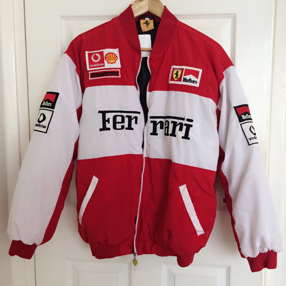 Person in charge of sports game Lick Laugh Rashelle on Twitter: "Got this beauty today 😍 #Ferrari #vintage #retro  #MichaelSchumacher #1996 #F1 #racing #jacket https://t.co/LIvN2xMcSi" /  Twitter