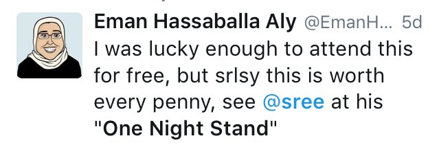 sree's tweet image. My next advanced social media workshop in NYC is Sept. 28. Prices go up after Tuesday. bit.ly/onenight2016