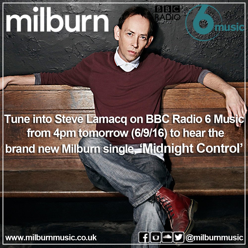 milburnmusic's tweet photo. You will be able to hear our first release in 8yrs 'MIDNIGHT CONTROL' from 4pm tomoz on Steve Lamacq BBC6 music show https://t.co/KnTw4Pco3l