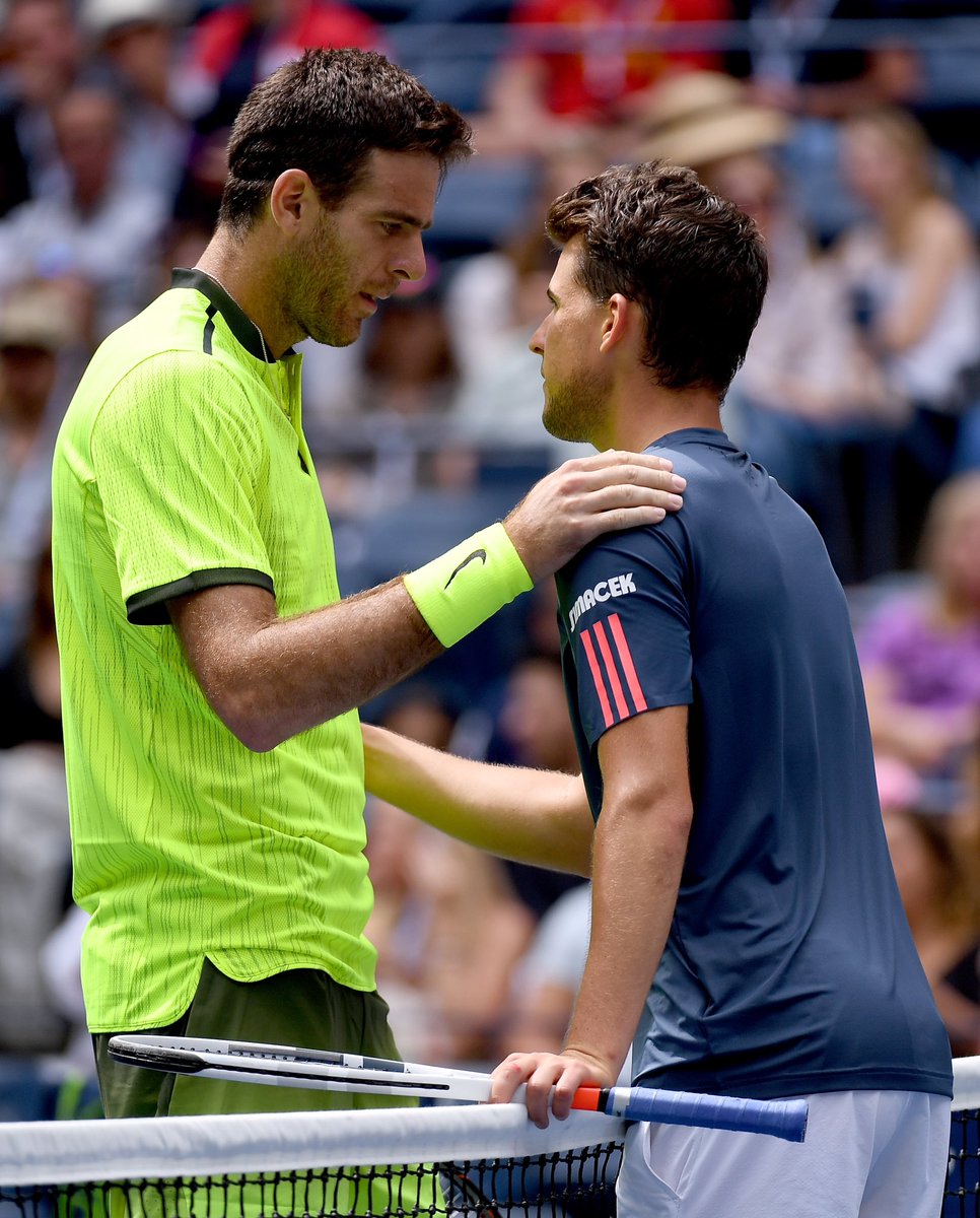 Delpo saluda Thiem - US Open '16 - @puppotenis