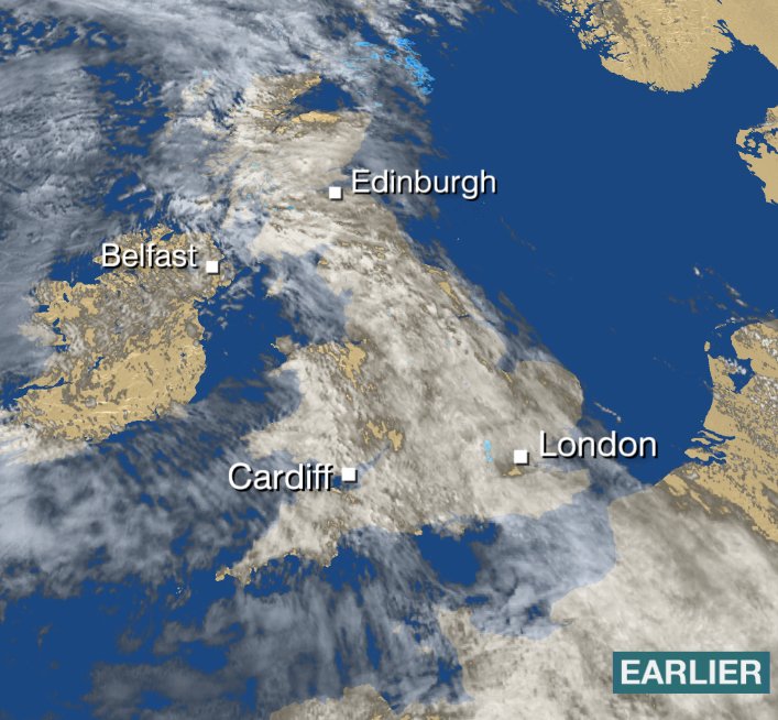 Plenty of cloud across the UK but it is breaking up a little in the ...