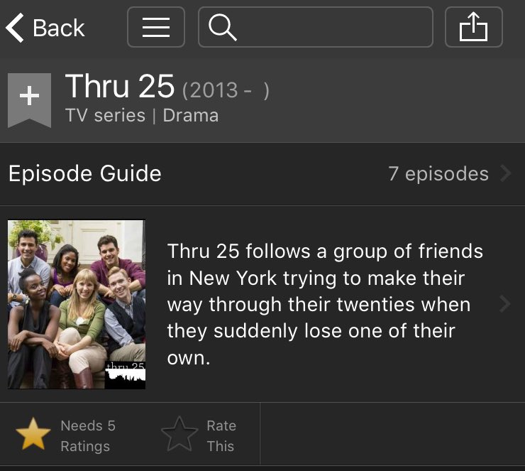 Thru25's tweet photo. We're finally on IMDb! Thanks to everyone that made season 1 possible #IMDb #webseries #film #nyc #twenties #friends https://t.co/6CJzvPHtOq