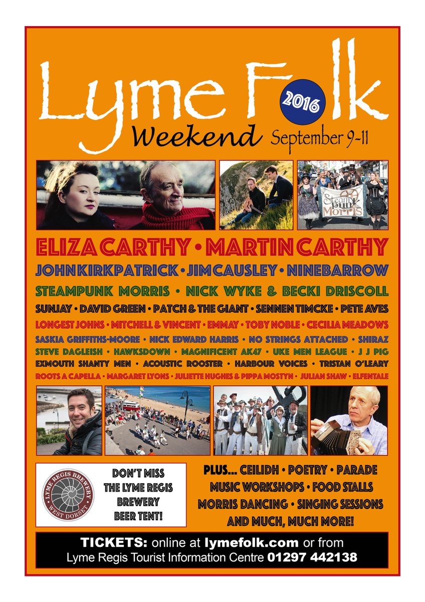 Folkies! Come to #Lyme for their lovely @Lymefolk weekend! Where you can catch me at 8pm in the Pilot Boat Inn #MM