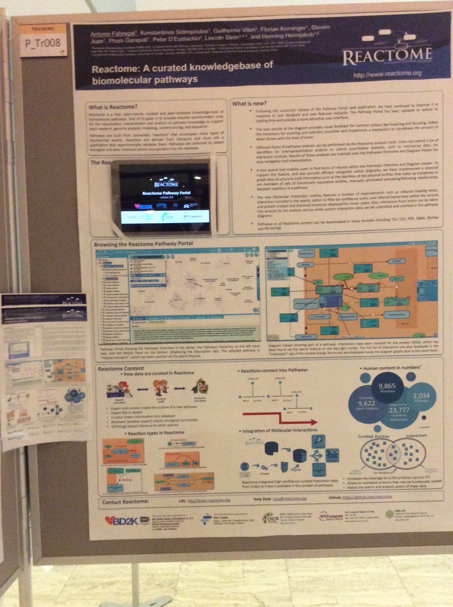 reactome's tweet image. Talk 2 @AntonioFabregat @eccb2016 poster (P_Tr008) &amp;amp; watch demo video tonight at 6:30 #usereactome #intact_project