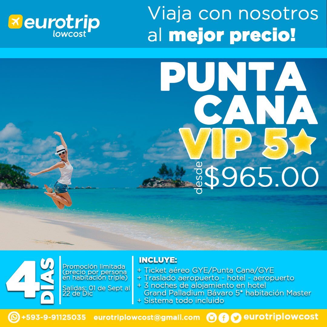 EurotripEc's tweet photo. #visita #puntaCana al mejor precio, servicio VIP ⭐️⭐️⭐️⭐️⭐️ en el hotel resort spa #grandpalladiumPuntaCana 😎👌🏻 https://t.co/drAyU4uRAf