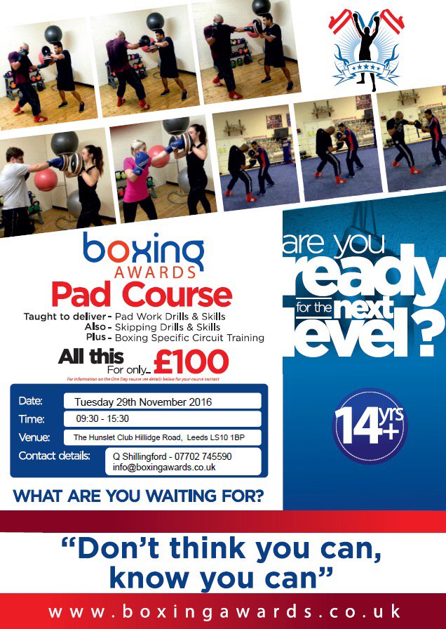 BoxingAwards's tweet image. #boxingawards #padworkcourse @HunsletClub @ActiveLeeds @SportLeeds @LeedsSportsFed @LCCSportDev #coachdevelopment👊🏾💥