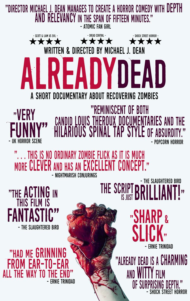 Posh_Dinosaur's tweet photo. The latest #poster for our #comedy #horror #shortfilm Already Dead currently on the festival circuit. #zombies https://t.co/h96SLlOTvl