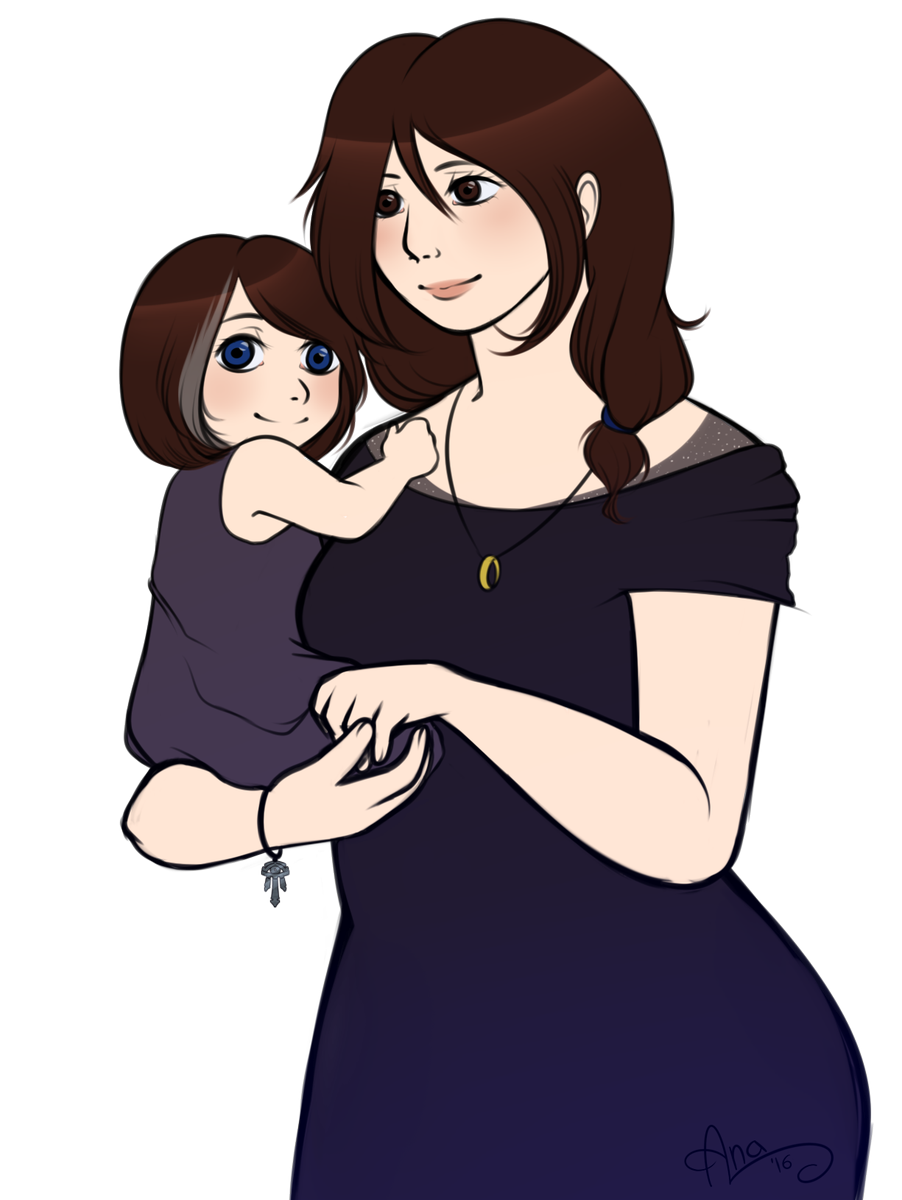 AnuchasArt's tweet photo. My OC Arianna and her daughter, Rhune. It's a bit old but I still like it. ♥ #AnaDraws #MyArt #HelpMyArt https://t.co/VU8RgARkq5