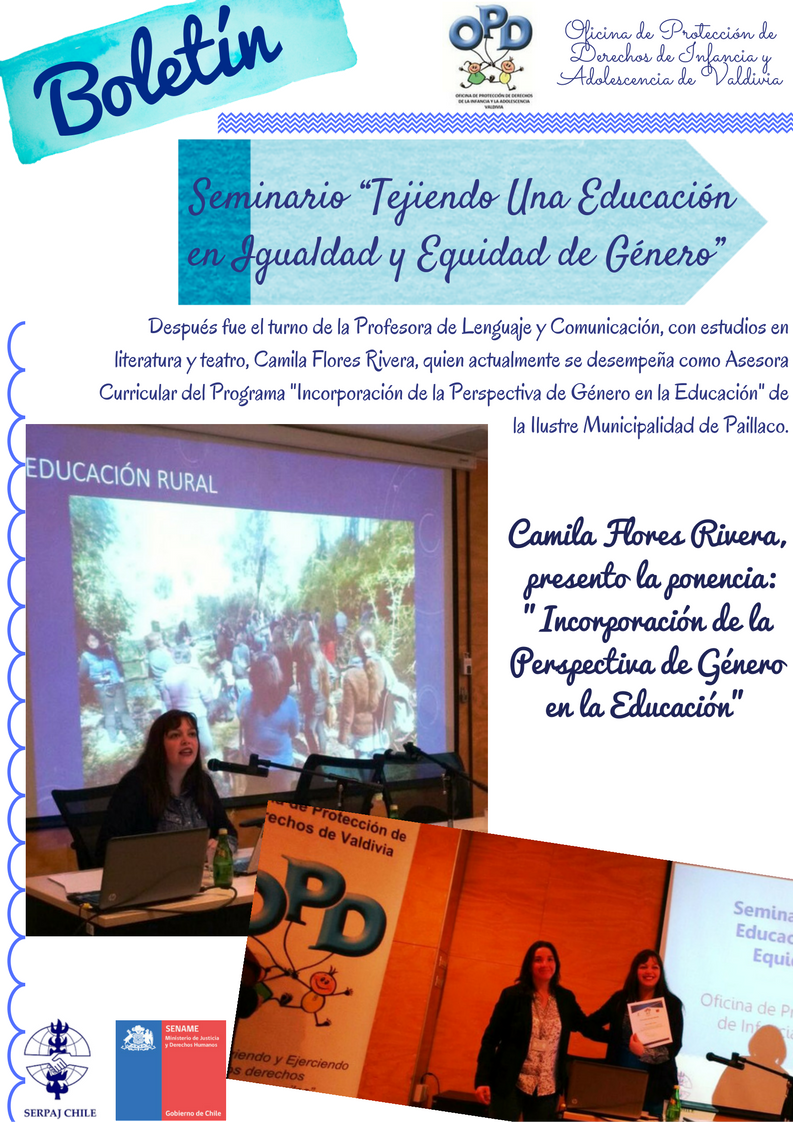 ValdiviaOpd's tweet photo. El 31 de Agosto, @ValdiviaOpd llevo a cabo el Seminario  "Tejiendo una Educación en Igualdad y Equidad de Género". https://t.co/TtUO5KUL81