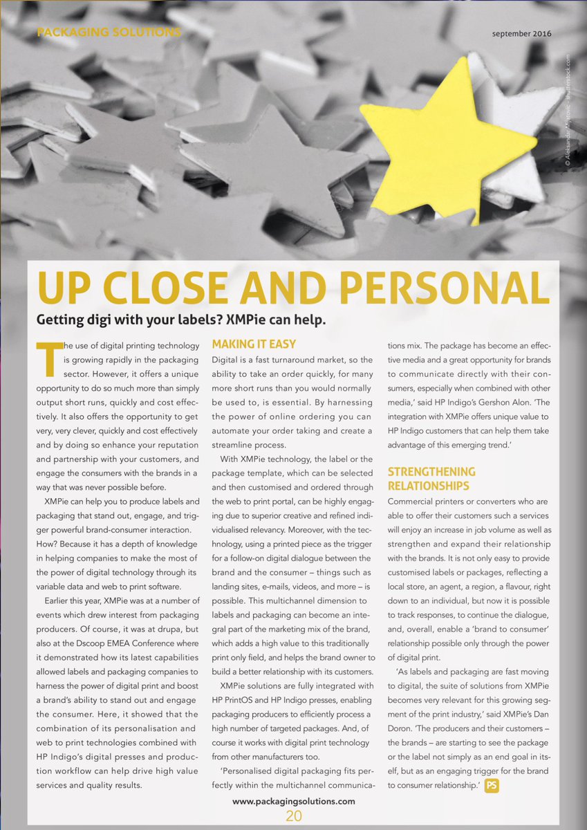 workflowz's tweet image. Up close &amp;amp; personal with @XMPie: @EarthIslandUK Packaging Solutions digital production @hpindigo #PrintOS @myDscoop