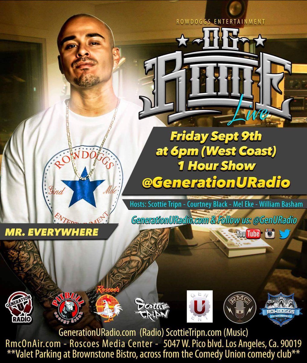 Big_MFKN_Cho's tweet photo. @ogrome310 @GenURadio this Friday at 6pm BE SURE TO TUNE IN!!! #AINTNOBUISNESSLIKEROWDOGGSBUISNESS #MREVERYWHERE https://t.co/adn1JhgKhc