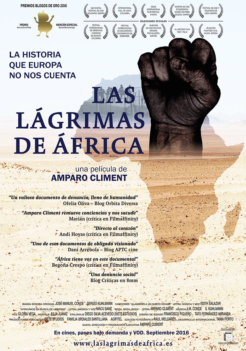 La peli #trulyindie de la semana 
ESTRENO Jueves 8, 20h (Madrid+Barcelona)
laslagrimasdeafrica.es
#AmadrinaUnPase