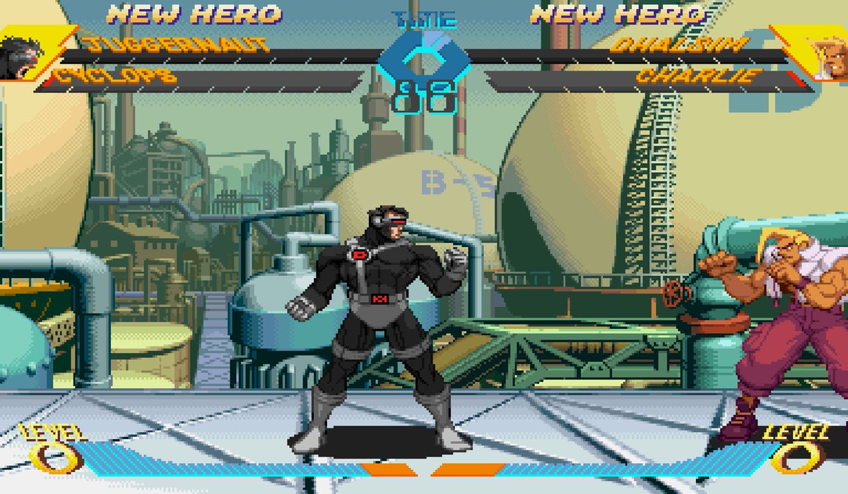 CPS2Evolved's tweet image. The X-Men characters are done. You can also catch a glimpse of the partially re-colored interface! #xmen #xvsf