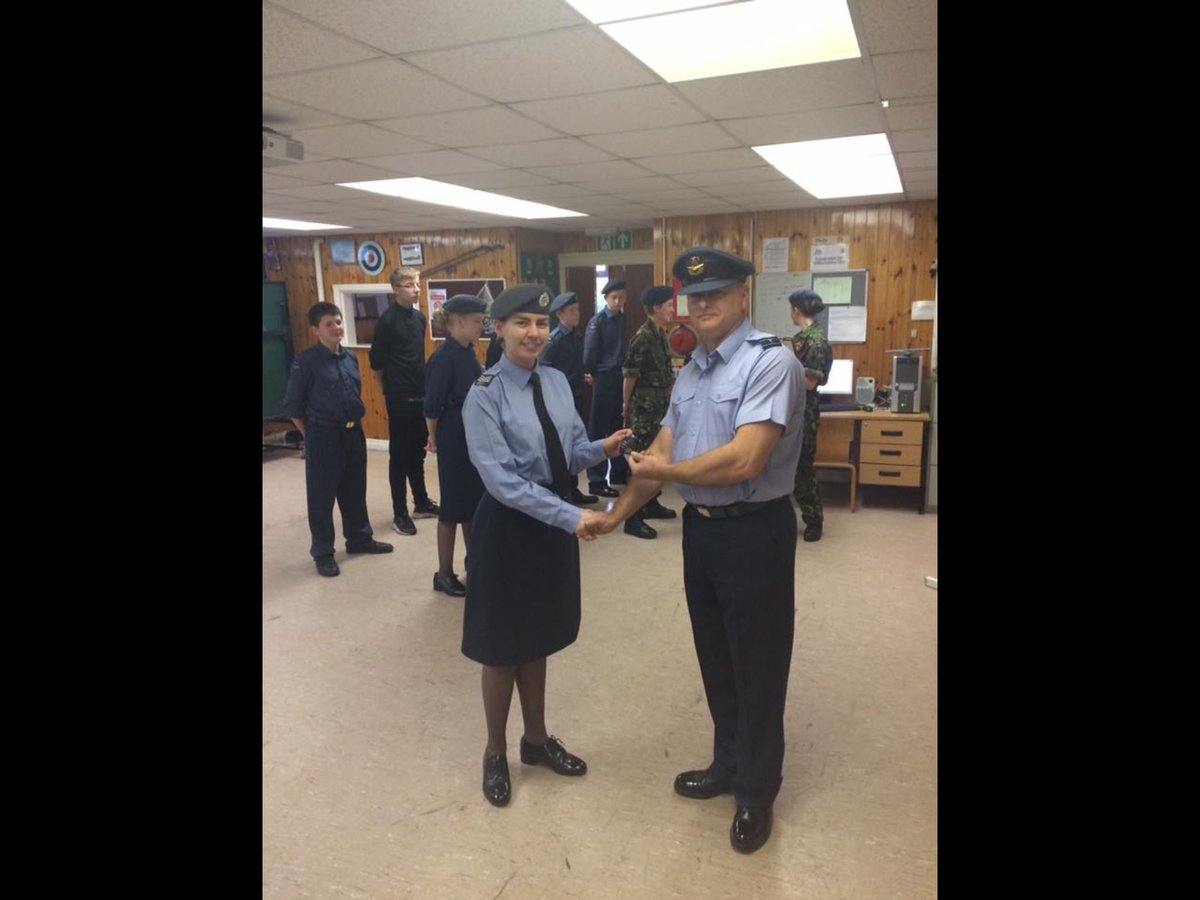 Well done to Sgt (ATC) Jade Kay who got promoted to FS (ATC) tonight. Well done #aircadets #whatwedo