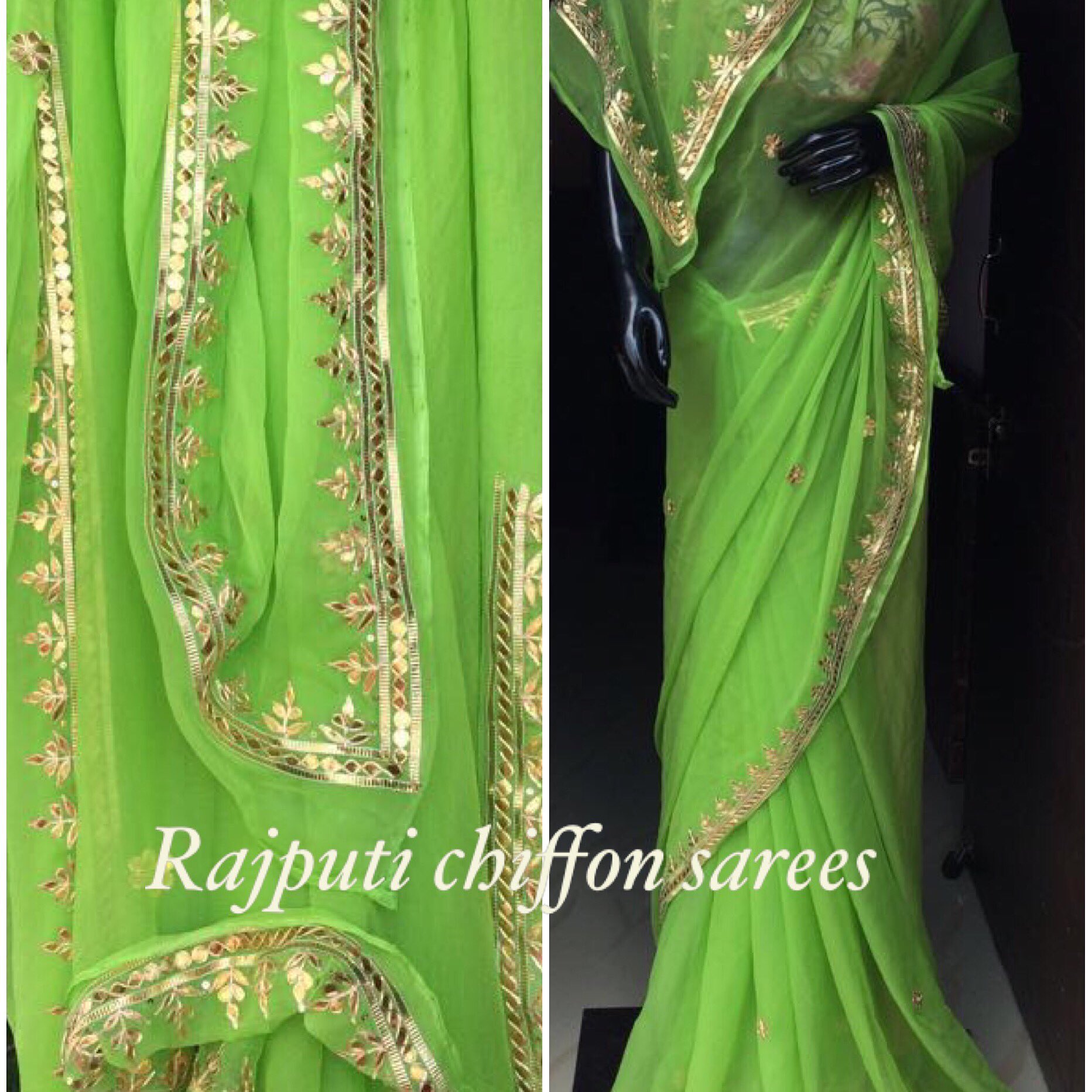 Rajputi Chifon Saree on X pure chiffon gotta patti work sarees For order plz inbox me msg call or whatsapp on 91 9924309580. https t KW0zgojJXf X