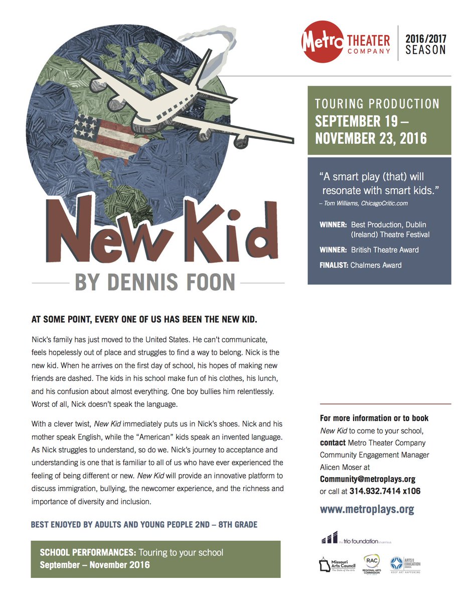 Be sure to check out Metro Theater's production of "New Kid" this fall!