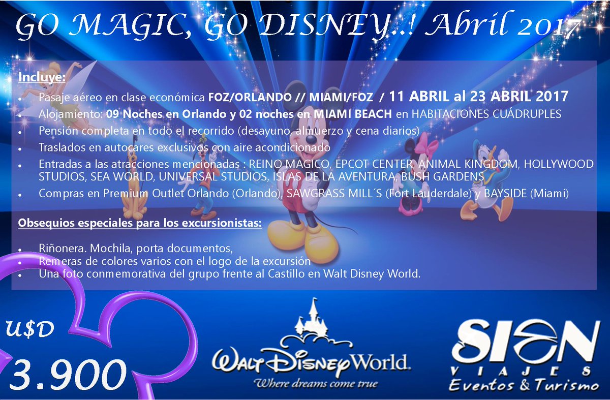 SIONVIAJES's tweet photo. #GoMagicGoDisney2017 Tus 15 años en el #ReinoMágico 
Donde los sueños se hacen realidad.! https://t.co/rWoPN2qXzy